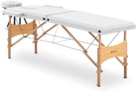 Physa Physa VANNES White Massageliege extrabreit (70 cm) klappbar Buchenholz/weiß Massageliege Massagebank Massagetisch