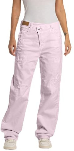 Replay Damen Jeans Zelmaa Tapered-Fit, Bubble Pink 066 (Rosa), 27W / 32L