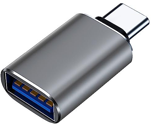 Adaptador USB C a USB, Adaptador USB C, OTG Adaptador USB 3.1 Hembra a USB C Macho Compatible con MacBook Pro, Samsung Galaxy, Smartphones Tipo C, Tabletas y Más (Gris)