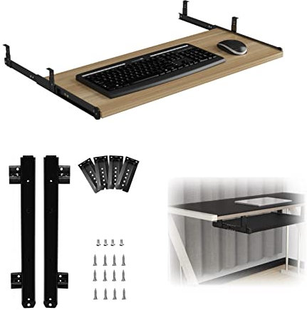 5-farbige Tastaturablage, verschiebbare Tastaturschublade unter dem Schreibtisch, Tastaturschieber, Mausaufbewahrung, kompatibel mit Nachrüst-Schreibtisch, höhenverstellbar, abnehmbare Schreibtischv