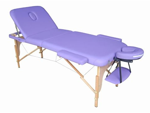 Polironeshop Venus - Klappbare Massageliege aus Holz, Professionell für Kosmetiker, Tätowierer und Spa, Lila