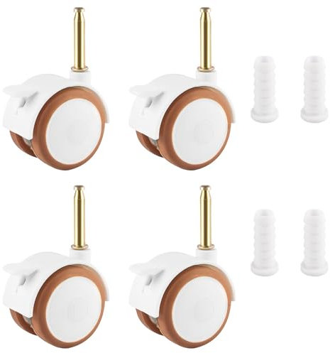 Lenkrollen für Kindermöbel,4 Pcs Möbelrollen mit bremse Möbelrollen für kindermöbel Doppelrollen Rollensatz aus gummil,für Kindermöbel Blumenständern