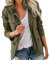 EMUKFD Giacca a vento militare da donna, stile safari, con cerniera, leggera, con cappuccio, casual, primaverile e autunnale, con tasche, 02-verde militare., 5XL