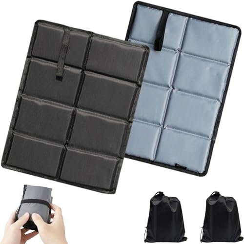 Outdoor Seat Cushion, Pack of 2 Outdoor Seat Cushions, Foldable, Waterproof Seat Cushion, Portable Seat Pad, Comes with 2 Storage Bags, Suitable for Hiking, Camping, Stadium