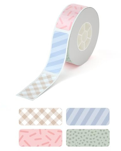 PRT Qutie Streifen Etiketten Selbstklebend - 12mm*30mm*210fotos Wasserdicht DIY Klebeetiketten, Kompatibel zum Qutie Etikettendrucker, Geeignet für Drucken Sie Barcode, Name, Datum, Preis