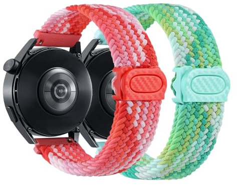 ZZHBSR Gewebtes Nylon Uhrenarmband 20mm Armband für Damen Herren Uhrenarmbänder Elastisch Smartwatch Ersatzarmband Schnellverschluss Verstellbares Atmungsaktive Sport Watch Strap