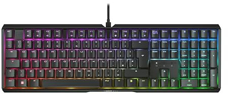 CHERRY XTRFY MX 3.1, Mechanical Gaming Keyboard, UK Layout (QWERTY), RGB Lighting, Aluminium Casing, USB-A Port, MX2A RED Switches, Black