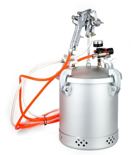 Pistola pulverizadora de pintura de 10 L, depósito de pintura con regulador de aire y válvula de seguridad, anticorrosión, 3,0 mm, regulador industrial