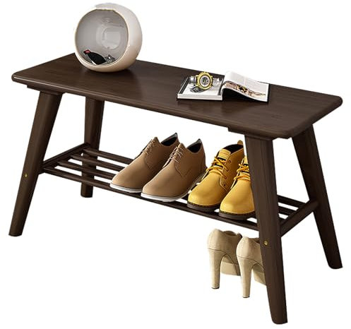 AYVADA Shoe Rack Bench, Wooden Shoe Organizer Storage Rack, Changing Shoe Bench Idea for Entryway, Hallway, Living Room, Bathroom, Brown