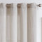 TOPICK Linen Curtains for Living Room 84 inches Long Grey Striped Curtains for Bedroom Light Filtering Eyelet Curtain Window Decoration 2 Panels