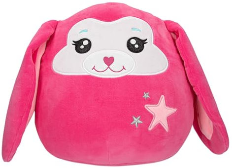 Depesche 13044 Ylvi Swoppies - Kuscheltier Hase in Pink, mit Leuchteffekt, Stern und langen Schlappohren, ca. 30 cm großes Plüschtier