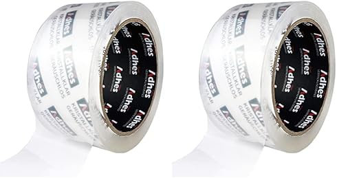 Packband, leise, superklar, kristallklar, wasserdicht, belastbar von 30-50 kg, 50 m x 50 mm, Verpacken von Paketen und Versandschachteln (Packung mit 2)