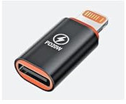 Genérico Adaptador Tipo C Hembra/Lightning Macho iPhone iPad 8 Pines PD 20W Compatible - Gris Plata
