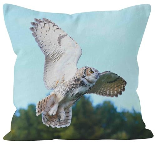 CEVAN Linen Kissenbezüge Modern Kissenbezug Dekokissen Eule Kissenbezüge Wohnwagen Kissenhülle Wasserdicht Outdoor Kissenbezüge Sofa Dekor 50x50cm,1Pcs