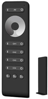 Dimmer LED V4 12VDC 24V 36V 48V Dimmer a pulsante a 4 canali PWM 2.4G RS6 controllo LED monocolore striscia luminosa(RS6 Remote Only)