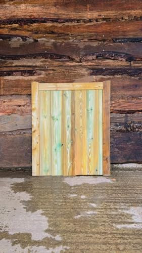 Wooden TVG Gate Pedestrian Gate Wooden Pressure Treated-3 FT ((90cm High x 90cm Wide x 5cm Deep))