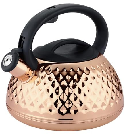 Chaudière à thé pour poêle - Chaudière à sifflets de 3 L, set de casserole | Bouilloire des théières rapides avec poignée anti-escalade, creuset en acier au chocolat, kit de fonte