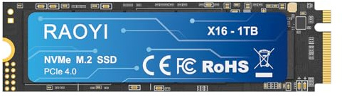 RAOYI 1TB NVMe Internal Solid State Drive M.2 2280 PCIe Gen4x4 SSD, Up to 5000MB/s, Configure SLC Cache, Storage and Memory Expansion for PS5 Laptop Desktop