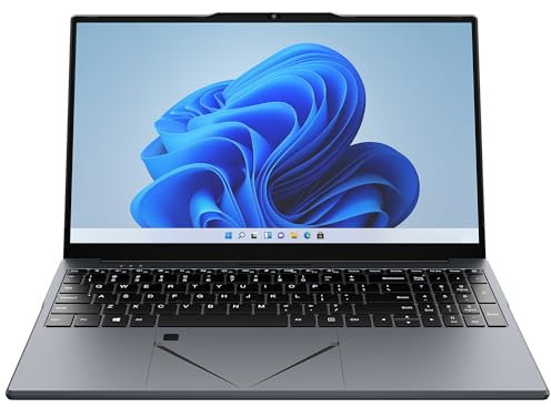 Notebook 15,6 Zoll grau Prozessor N95 (bis zu 3,4 GHz) | 16 GB RAM DDR4 SSD NVMe 512 GB | Tastatur mit Hintergrundbeleuchtung | intelligentes Touchpad | Webcam-Schalter | Win 11 Pro | Office 365 (16+