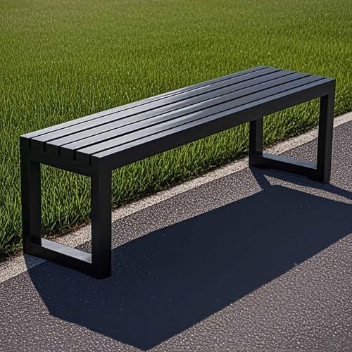 Generisch Gartenbank Metall Parkbank Ohne Lehne Balkon Sitzbank Wetterfest 2-4 Sitzer 100x40x45cm 120x40x45cm Für Garten Terrasse Belastbarkeit 200kg(Schwarz,1.0m)