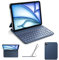 ‌Étui Clavier pour iPad Air 11 Pouces M3 2025/M2 2024, Air 4e et 5e génération & iPad Pro 11 Pouces 1re, 2e, 3e, 4e génération (2018-2022),Smart Folio,Ultra-Mince,Connexion magnétique,AZERTY,Bleu