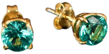 Natürlicher Paraiba-Turmalin-Ohrstecker aus 925er Sterlingsilber, vergoldet | ovale Ohrstecker, minimalistischer Stil für Frauen |LKSTD_0006