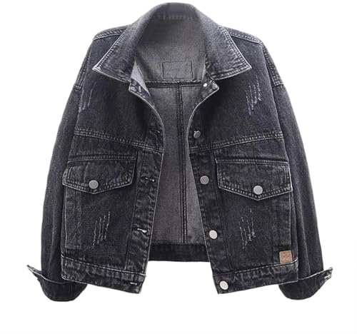 RYTEJFES Giubbotto di Jeans Donna Giacca Giubotto Imbottita Giubbotti Oversize Lunga Giubbino Estiva Giacche Estivo Corto in Bomber Smanicato Giacchino Primaverile