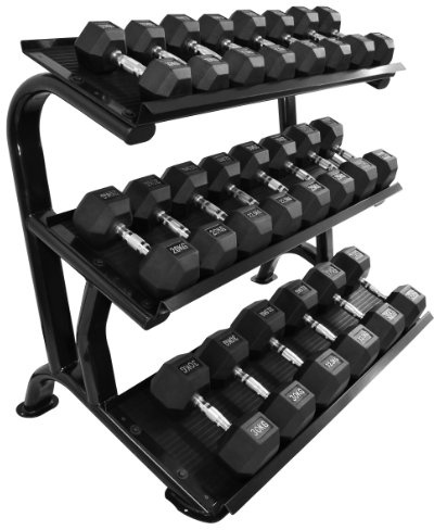 Heavy Duty Hexagon Kurzhantel Studio Satz von 10-35Kg (11 Paar) inkl. Oval-Line Ablage/Rack