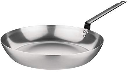 Vogue Poêle en acier carbone 35 cm/4,98 litres, gris, poêle à frire allant au four, nécessite un assaisonnement avant utilisation, GD007