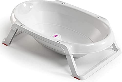 OKBABY Onda Slim - Baignoire Pliante pour le Bain des Nouveau-nés 0-12 Mois - Blanc
