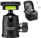 Mantona Fortress Kugelkopf 34 mm bis 10 kg, Stativkopf mit 360° Panorama-Funktion & 3 Wasserwaagen, inkl. Schnellwechselplatte und Friktionswegkontrolle