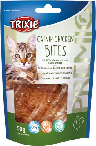 TRIXIE Premio Catnip bouchées au Poulet pour Chat 50 g