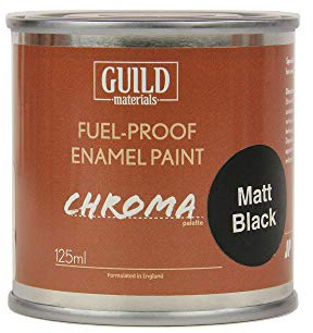 Guild Materials Peinture Chroma Matt Enamel (Résistant Carburant) Noir (Pot 125ml)