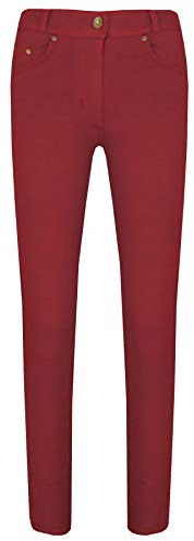 A2Z 4 Kids Girls Red Stretch Denim Jeans Jeggings Slim Fit Fashion Trousers | Soft Stretch Jeggings Slim Fit Denim Bottoms Daily Girls Ages 5 to 13 Years