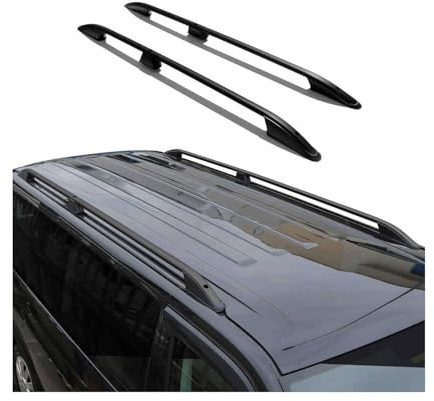 OMAC Dachreling Dachgepäckträger kompatibel mit Ford Courier 2014-2024 Aluminium Schwarz 2tlg