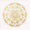 Fototapete Vliestapete - Mandala Blume gold weiß - Quadrat 192 x 192cm