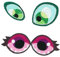 Kleiber Bügelbild Patch Applikation zum Aufbügeln Augen 3,0-3,5 cm