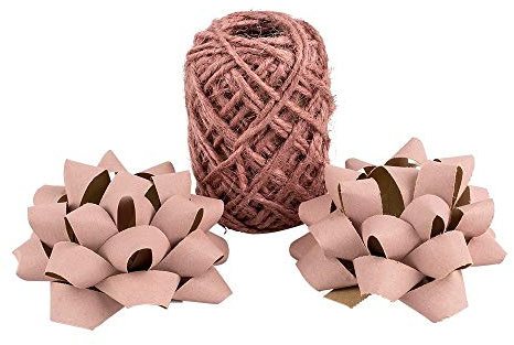 Ideen mit Herz Mix di nastri e fiocchi, iuta e carta kraft, 2 fiocchi, 1 nastro regalo, tonalità rosa