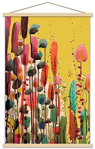 Trends International Sylvie Demers – Blumen Wandposter, 56,8 x 86,4 cm, Premium-Druck und Buchenholzaufhänger Bundle