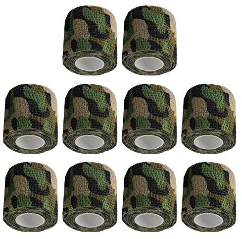 ETOPARS 10 Rolle Selbstklebende Tarnung Band Outdoor Tarnband Wrap Camouflage Elastisch Stealth Band Camo Schutz für Militär Jagd Feuchtgebiete 4,5m x 5cm