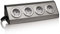 Enchufe de esquina de acero inoxidable, plateado, Schuko, USB, para cocina, oficina, regleta de 45°, montaje ideal para encimera, autoadhesivo, acero inoxidable: 4 x + cable de 1,5 m