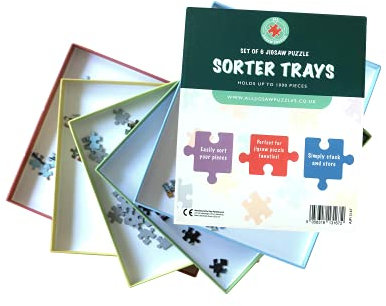 Puzzle Sorter Trays For Jigsaw Puzzles - 6 Stackable Sorting Trays For 500/1000/1500/2000 Pieces - Perfect For Separating Out Your Jigsaws And Storing And Saving For Later