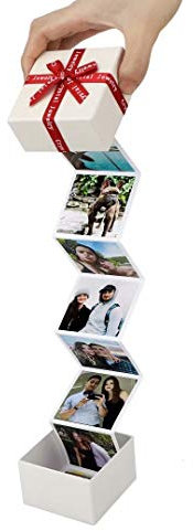 Personalisierte Ausziehbare Fotobox Geschenk Kleines, benutzerdefiniertes Pop-Out-Fotoalbum in der Box Memory Token Box Überraschungs-Explosionsbox mit 10 Bildern 1 Text, Personalisiertes Geschenk