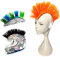 MOVKZACV Helm-Mohawk-Perücken, Motorradhelm, Mohawk, synthetische Perücken, selbstklebende Mohawk für Motorradhelm, Hawks-Helm, Orange