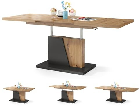 Moderner Esszimmertisch Grand - Esstisch - bis 180cm ausziehbar – höhenverstellbar - Küchentisch - Kitchen Table - 120x70cm - 05 - Artisan Eiche + Anthrazit