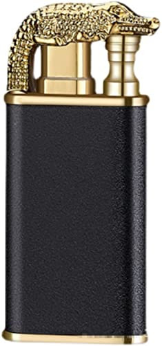 Anshka Briquet Magique Double Flamme Crocodile - Briquet À Arc Extérieur Étanche et Coupe-Vent - Noir