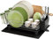 MAJALiS - Escurridor de Platos de Gran Capacidad para Encimera de Cocina, Escurreplatos de Acero Inoxidable con Soporte para Utensilios y Tapete para Secar, Color Plateado
