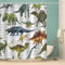MOXINO Dinosaurier Duschvorhang Anti-Schimmel 240x200 cm Polyester Stoff Textil Waschbar Badewanne Badvorhang 3D Tier Dino Shower Curtain Wasserdicht Badezimmer Vorhänge mit 12 Haken
