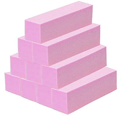 Quanzhou Chenchenchen E-Commerce Co.,Ltd 20 bloques de pulido de uñas con 4 lados, grano 120, kit de pulido profesional para pedicura y manicura (rosa)