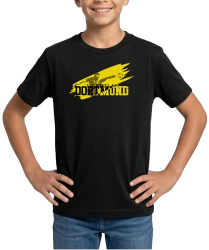 Die Macht Aus Dortmund Fußball Fan T-Shirt Für Kinder Jungen Und Mädchen